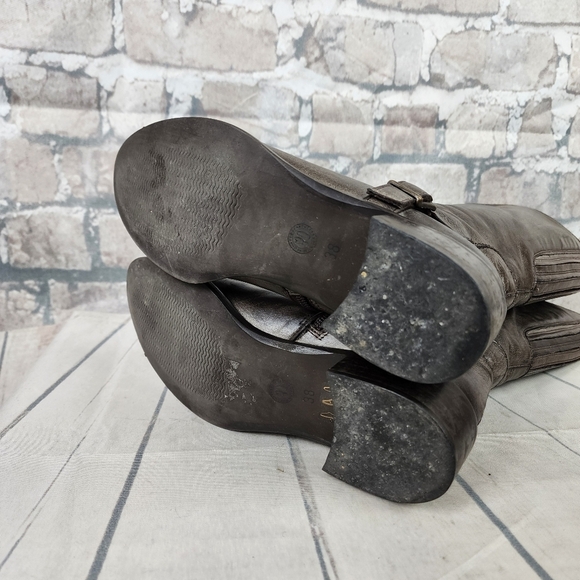 Vintage Tall Fashion Riding Boots Dark Taupe Brown Size 38=7.5 Prep Preppy - Picture 14 of 16